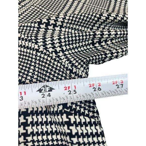 Talbots 3X Black White Houndstooth Button Top Roll Tab Sleeve Semi Sheer Tunic - Picture 12 of 14